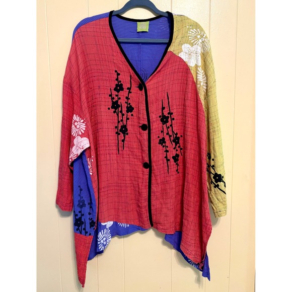 Vintage JG's Mad Lab Staley Gretzinger Oversized Jacket L/XL Boho Lagenlook - Picture 1 of 7